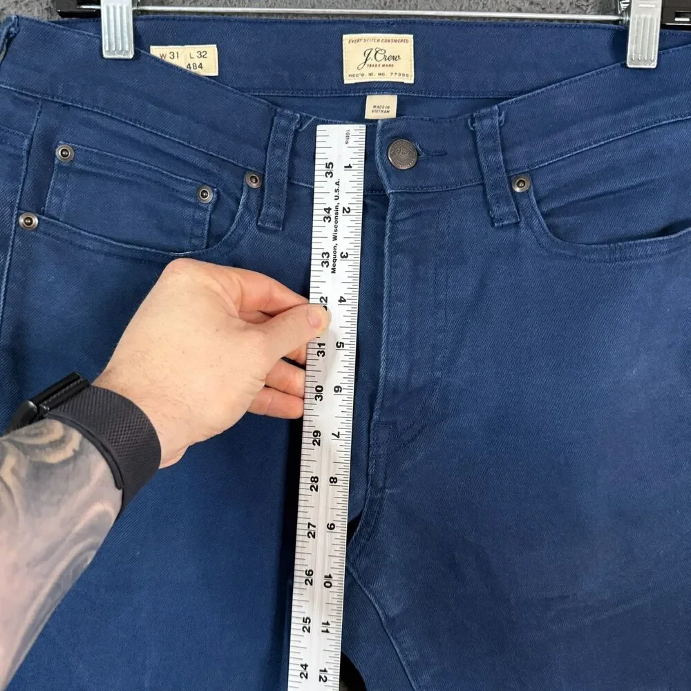 J Crew Jeans Mens 31x32 Blue 484 Slim Fit Bergen Denim Pants Stretch Casual